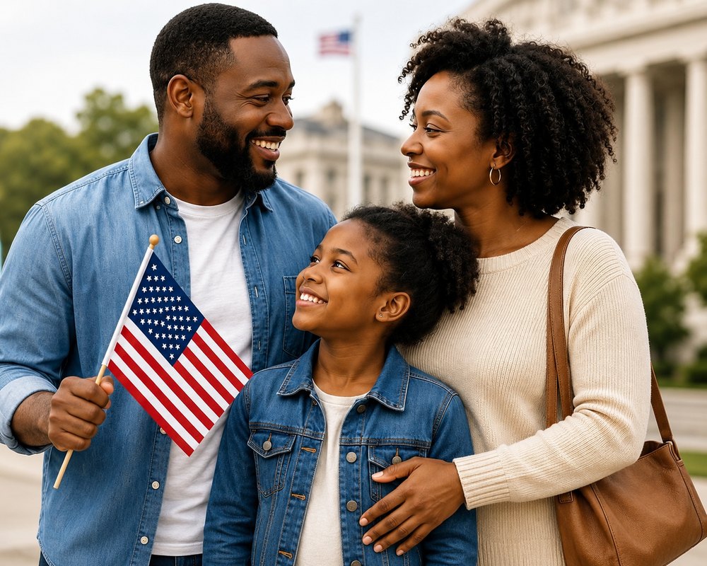 A family supported through the immigration evaluation process